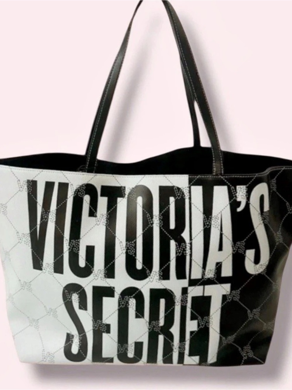 Victoria's Secret Black and White Logo Tote Bag